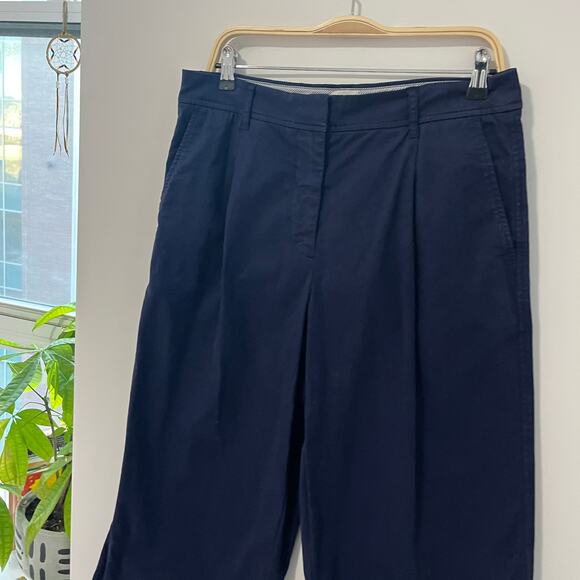 J. Crew Dark Blue Wide Leg Ankle Pants Size 10 - Picture 4 of 5